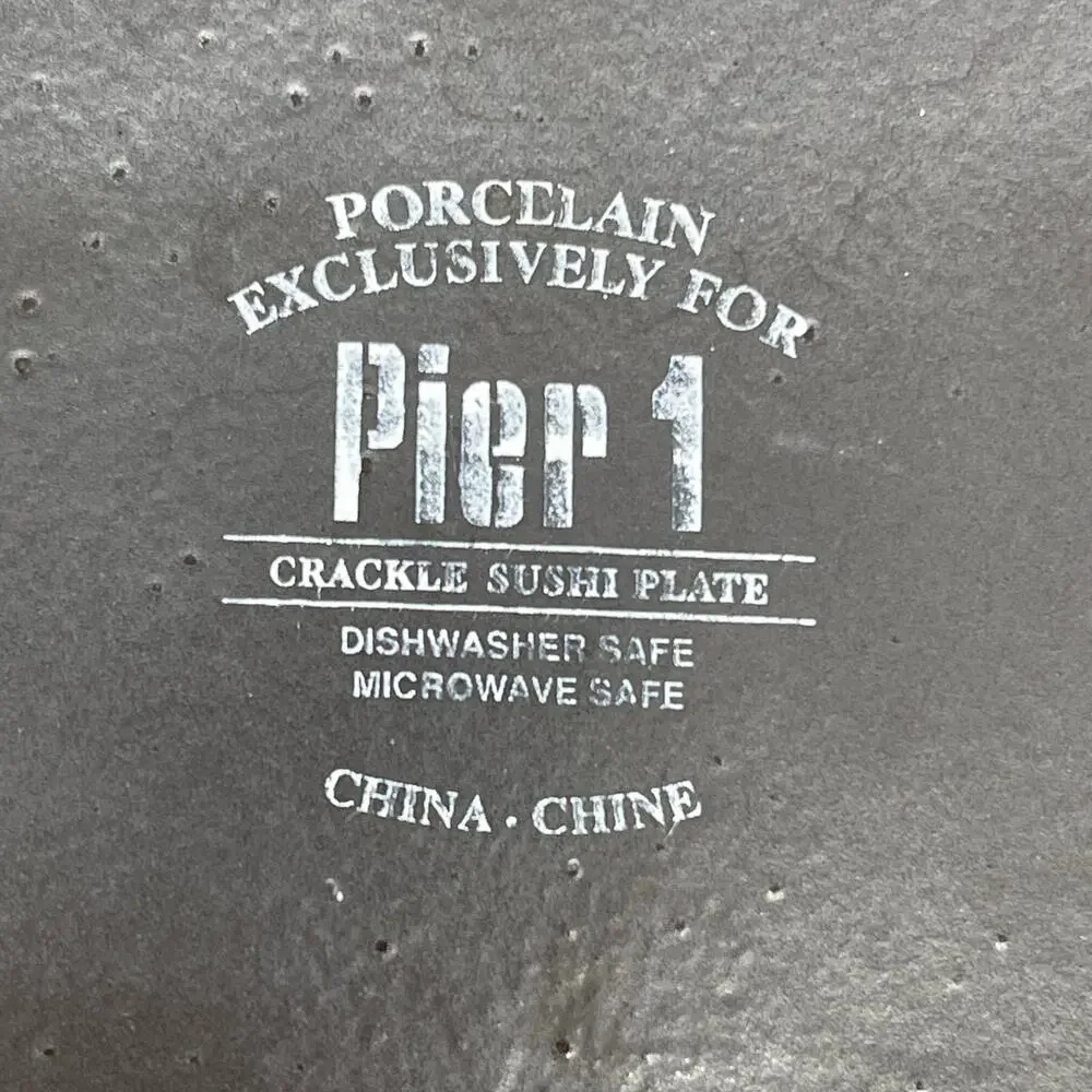 Pier 1 Imports Crackle Square Green Set of 4 Sushi Plates 6.75”